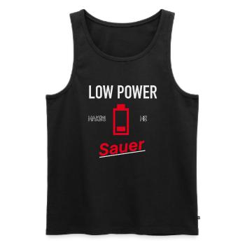 Akku leer - Elektroauto - Männer Premium Bio Tank Top - Schwarz - Vorne - Michal (187cm)