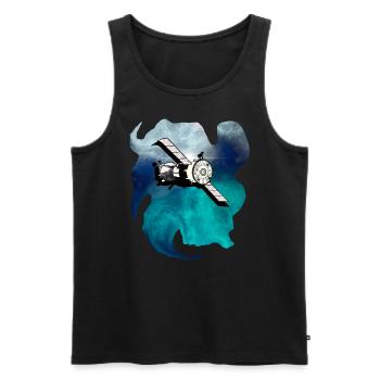 Weltraum Satellit - Männer Premium Bio Tank Top - Schwarz - Vorne - Michal (187cm)