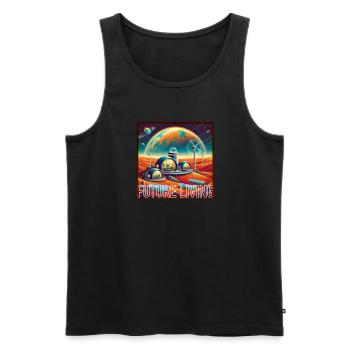 Wohnen in der Zukunft - Männer Premium Bio Tank Top - Schwarz - Vorne - Michal (187cm)
