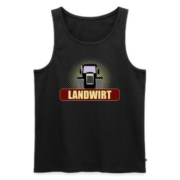 Landwirt - Bauer - Männer Premium Bio Tank Top - Schwarz - Vorne - Michal (187cm)