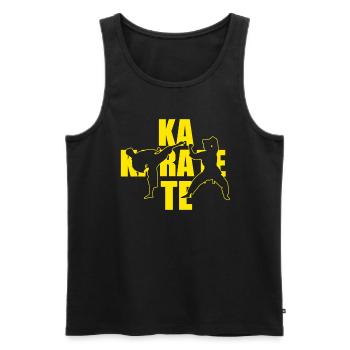 Karate - Männer Premium Bio Tank Top - Schwarz - Vorne - AI Model Male 178 light (178cm)