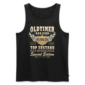 60. Geburtstag Oldtimer 60 Jahre 2025 Geschenkidee - Männer Premium Bio Tank Top - Schwarz - Vorne - AI Model Male 178 light (178cm)