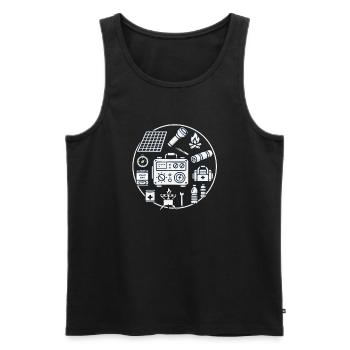 Disaster prevention - Men's Premium Organic Tank Top - black - Front - AI Model Male 178 light (178cm)