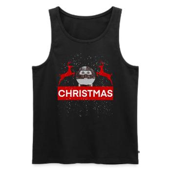 Noël avec des rennes - Débardeur bio Premium Homme - noir - Devant - AI Model Male 178 light (178cm)