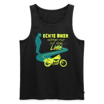 Echte Biker - Motorrad - Männer Premium Bio Tank Top - Schwarz - Vorne - Michal (187cm)