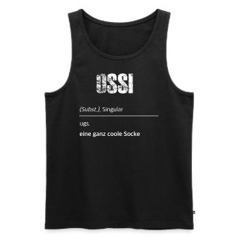 OSSI - eine coole Socke - Männer Premium Bio Tank Top - Schwarz - Vorne - AI Model Male 178 light (178cm)