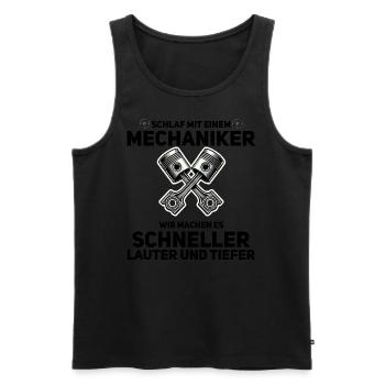 Schlaf mit einem Mechaniker – Werkstatthumor - Männer Premium Bio Tank Top - Schwarz - Vorne - Michal (187cm)