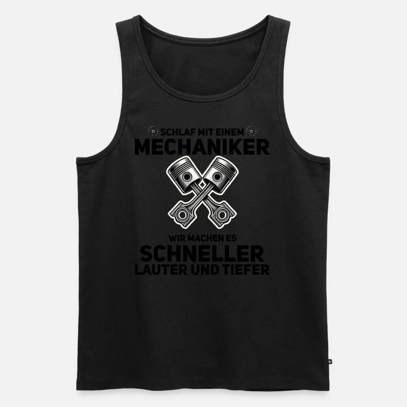 Schlaf mit einem Mechaniker – Werkstatthumor - Männer Premium Bio Tank Top - Schwarz