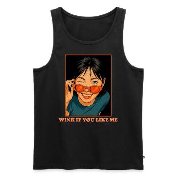 Wink If You Like Me - Männer Premium Bio Tank Top - Schwarz - Vorne - AI Model Male 178 light (178cm)