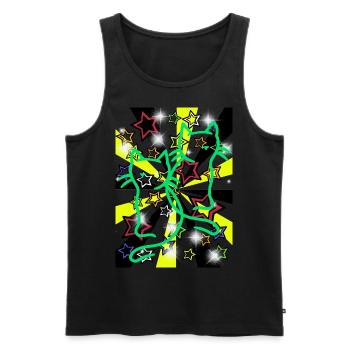 Retro Katze Katzen 60er Vintage - Männer Premium Bio Tank Top - Schwarz - Vorne - AI Model Male 178 light (178cm)