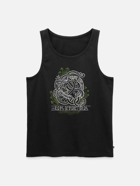 Crows before Bros (green) - Männer Premium Bio Tank Top - Schwarz