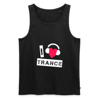 Trance love - Men's Premium Organic Tank Top - black - Front - Michal (187cm)