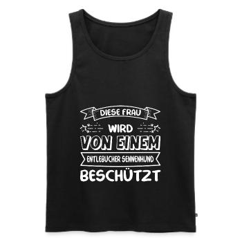 Entlebucher Sennenhund Frau - Männer Premium Bio Tank Top - Schwarz - Vorne - Michal (187cm)