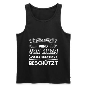 Malinois Frau - Malinois - Männer Premium Bio Tank Top - Schwarz - Vorne - AI Model Male 178 light (178cm)
