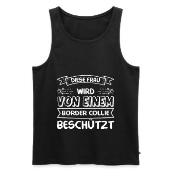 Border Collie Frau - Border Collie - Männer Premium Bio Tank Top - Schwarz - Vorne - AI Model Male 178 light (178cm)