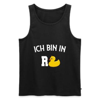 Don de pension - Débardeur bio Premium Homme - noir - Devant - AI Model Male 178 light (178cm)