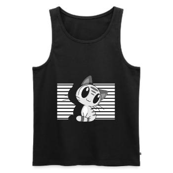 Kawaii Katze Süße Katze - Männer Premium Bio Tank Top - Schwarz - Vorne - Michal (187cm)