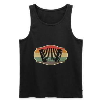 Retro Ziehharmonika Handharmonika Schifferklavier - Männer Premium Bio Tank Top - Schwarz - Vorne - Michal (187cm)
