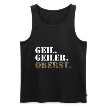 Geil. Geiler. Oberst. Bundeswehr Soldat - Männer Premium Bio Tank Top - Schwarz - Vorne - Michal (187cm)