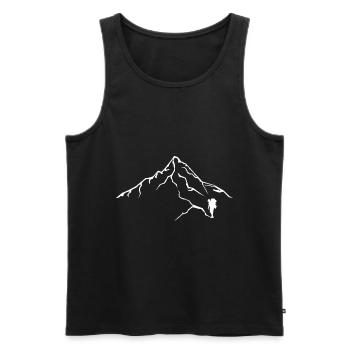 Montagne - Randonnée - (15) - Débardeur bio Premium Homme - noir - Devant - Michal (187cm)