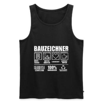 Bauzeichner Vintage Geschenkidee - Männer Premium Bio Tank Top - Schwarz - Vorne - AI Model Male 178 light (178cm)