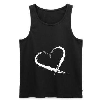 Heart Design Brush New Vector Gafik White Street Art - Men's Premium Organic Tank Top - black - Front - Michal (187cm)