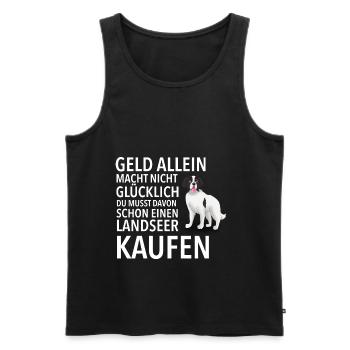 Landseer Glücklich - Landseer - Männer Premium Bio Tank Top - Schwarz - Vorne - Michal (187cm)