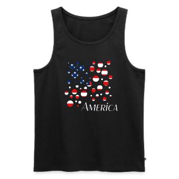 America USA - Männer Premium Bio Tank Top - Schwarz - Vorne - AI Model Male 178 light (178cm)