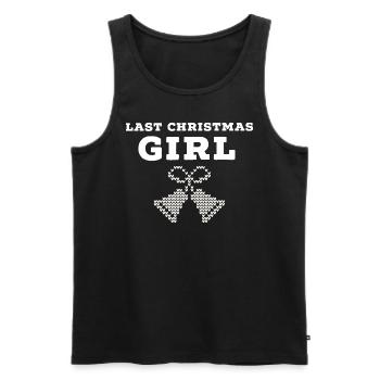 Last Christmas Girl Merry Christmas T-Shirt - Men's Premium Organic Tank Top - black - Front - AI Model Male 178 light (178cm)