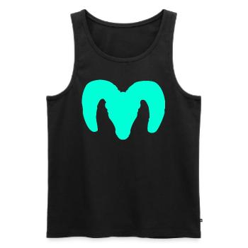 Dickhornschaf Silhouette – Wildnis pur - Männer Premium Bio Tank Top - Schwarz - Vorne - AI Model Male 178 light (178cm)