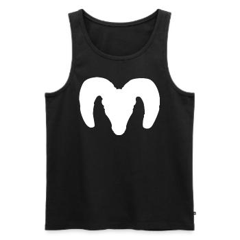 Dickhornschaf Silhouette – Wildnis pur - Männer Premium Bio Tank Top - Schwarz - Vorne - AI Model Male 178 light (178cm)