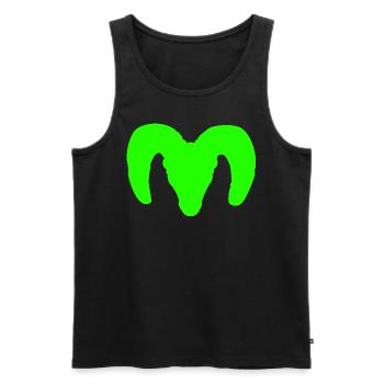Dickhornschaf Silhouette – Wildnis pur - Männer Premium Bio Tank Top - Schwarz - Vorne - AI Model Male 178 light (178cm)