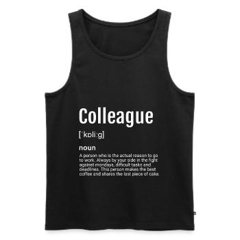 Colleague Definition - Men's Premium Organic Tank Top - black - Front - AI Model Male 178 light (178cm)