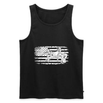 Bench Press USA Flag - - Débardeur bio Premium Homme - noir - Devant - AI Model Male 178 light (178cm)