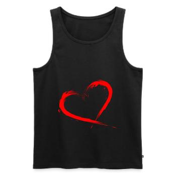 Herz Design Bürste Rot Neu Vektorgrafik - Débardeur bio Premium Homme - noir - Devant - Michal (187cm)