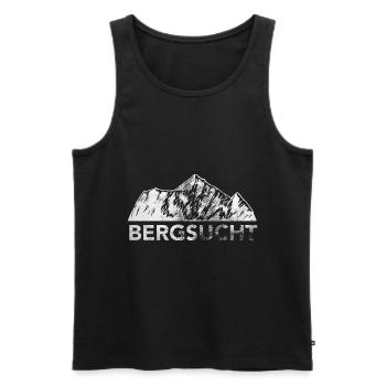 Bergsucht - (7) - Männer Premium Bio Tank Top - Schwarz - Vorne - Michal (187cm)