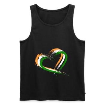Heart Brush Flag India Design New Vector Flag - Men's Premium Organic Tank Top - black - Front - AI Model Male 178 light (178cm)