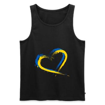 Herz Bürste Flagge der Ukraine Design Farbe Fahne - Männer Premium Bio Tank Top - Schwarz - Vorne - AI Model Male 178 light (178cm)