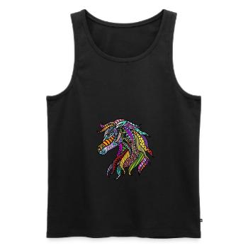 AKE Wildhorse buntes Pferd Hengst Geschenkidee - Männer Premium Bio Tank Top - Schwarz - Vorne - AI Model Male 178 light (178cm)