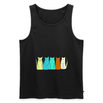 Lustige Katzen Liebe Katzen - Männer Premium Bio Tank Top - Schwarz - Vorne - AI Model Male 178 light (178cm)