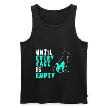 Dog Cat Rabbit Rescue T- shirts - Men's Premium Organic Tank Top - black - Front - AI Model Male 178 light (178cm)