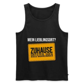 Willkommen Zuhause Ortsteil Sofa Kreis Wohnzimmer - Männer Premium Bio Tank Top - Schwarz - Vorne - AI Model Male 178 light (178cm)