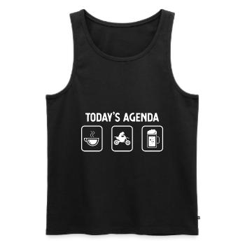 Today's Agenda - Beer - Guy Motorcycle - - Men's Premium Organic Tank Top - black - Front - Michal (187cm)