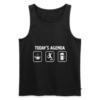 Today's agenda - Beer - Soccer playing woman - - Men's Premium Organic Tank Top - black - Front - AI Model Male 178 light (178cm)
