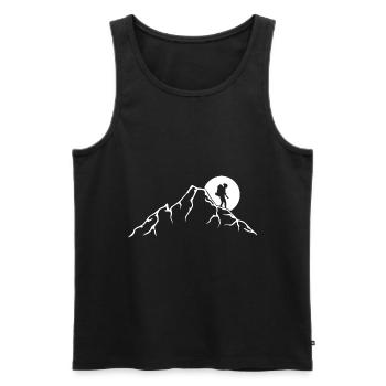 Mountains - Hiking - (18) - Men's Premium Organic Tank Top - black - Front - Michal (187cm)