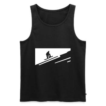 Snowboarding - (9) - Men's Premium Organic Tank Top - black - Front - AI Model Male 178 light (178cm)
