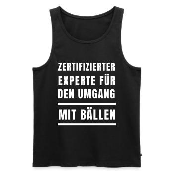 Zertifizierter Ballexperte - Männer Premium Bio Tank Top - Schwarz - Vorne - AI Model Male 178 light (178cm)