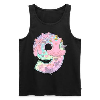 Ballerina 9. Geburtstagsparty Nummer 9 - 9 Jahre - Männer Premium Bio Tank Top - Schwarz - Vorne - AI Model Male 178 light (178cm)