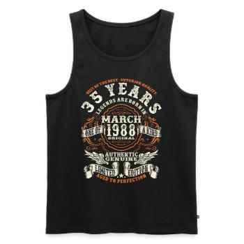 Legends are born in March 1988 - 35 years - Men's Premium Organic Tank Top - black - Front - Michal (187cm)
