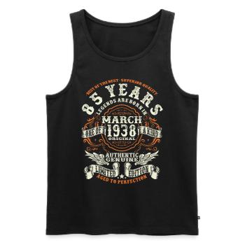 Legends are born in March 1938 - 85 years - Men's Premium Organic Tank Top - black - Front - Michal (187cm)